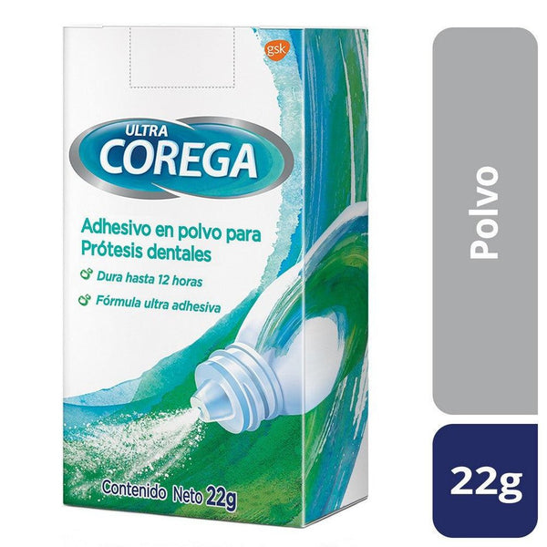 Corega Adhesive for Dental Prosthesis Ultra Powder (22Gr/0.77Oz): Natural Ingredients, Non-Toxic, Hypoallergenic, Superior Adhesion.