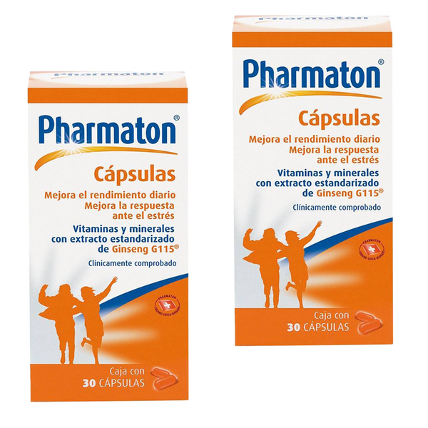 2 Pak Pharmaton Complex with Ginseng G115 - 30 Units Each for Increased Concentration, Memory, Productivity & Overall Wellbeing