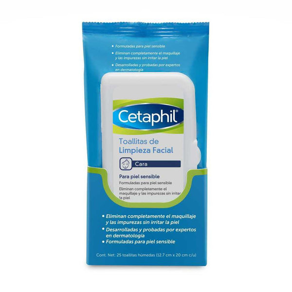 Cethapil Face Cleansing Wipes Makeup Remover - 25 Units ea. - Ultra Soft, Removes Makeup & Dirt, Leaves Skin Clean & Fresh