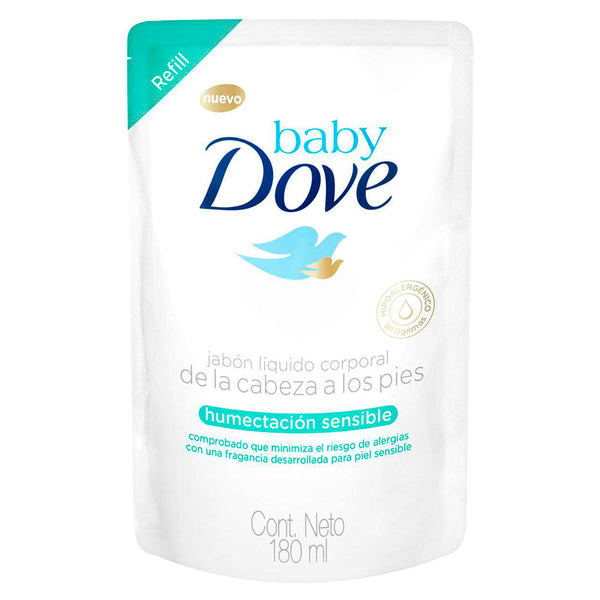 Dove Baby Refill Liquid Soap for Sensitive Skin Moisturizing (180ml/6.08fl oz) - Hypoallergenic, pH-Neutral & Tear-Free Formula