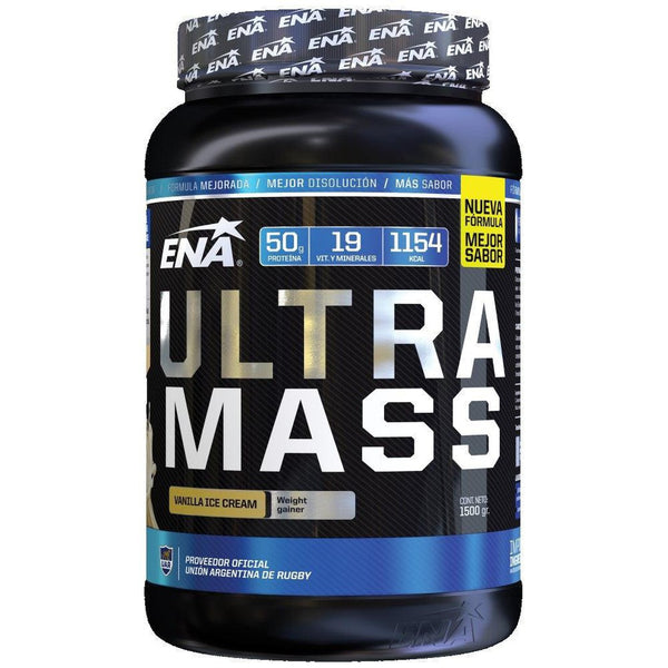 Ena Ultra Mass Vanilla Sports Supplement - 1.5Kg / 3.30 Lb Ea. - Build Muscle, Enhance Performance & Recover Quickly