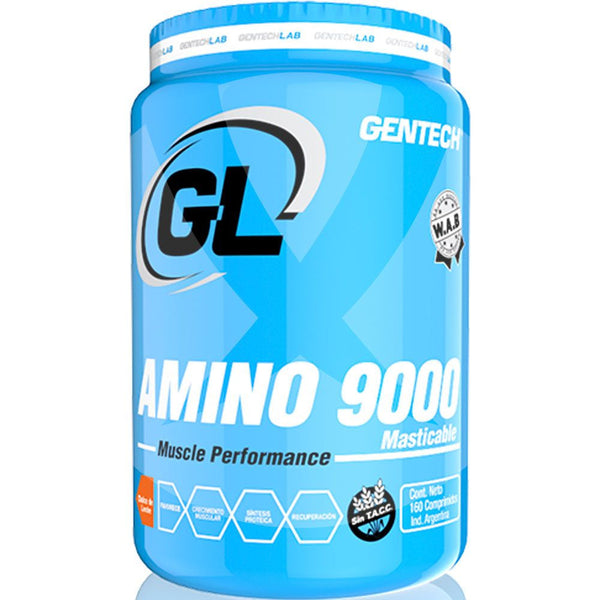 Gentech Amino 9000 Dulce De Leche Flavor Sports Nutrition - 160 Tablets for Muscle Growth & Recovery - USA Made