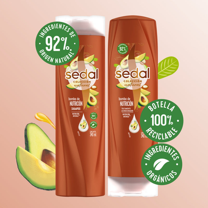 Sedal Nutrition Pump Shampoo with PETA Certified Natural Ingredients - 340Ml / 11.49Fl Oz